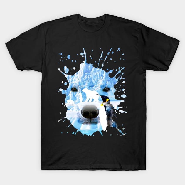 Polar bear with penguin T-Shirt by albertocubatas